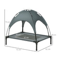 Load image into Gallery viewer, Raised Dog Bed Waterproof Elevated Pet Cot with Breathable Mesh UV Protection Canopy Grey, for Medium Dogs, 76 x 61 x 73cm