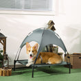 Load image into Gallery viewer, Elevated Dog Bed with Canopy, Portable Raised Dog Cot for M Sized Dogs, Indoor & Outdoor, 30" x 24" x 29", Grey
