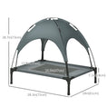 Load image into Gallery viewer, Elevated Dog Bed with Canopy, Portable Raised Dog Cot for M Sized Dogs, Indoor & Outdoor, 30" x 24" x 29", Grey