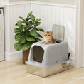Load image into Gallery viewer, Stainless Steel Litter Box with Lid, Extra Large Hooded Cat Litter Tray for Big Cats with Front-Entry and Top-Exit, Metal Scoop, Deodorizer Bag, Non-Sticky, Odour Control and Easy Clean