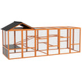 Load image into Gallery viewer, Wooden Chicken Coop Run for 6-10 Chickens, Hen House, Poultry Cage Add-On with Storage, Perches, 141.75" x 48" x 61", Orange