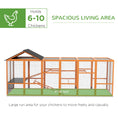 Load image into Gallery viewer, Wooden Chicken Coop Run for 6-10 Chickens, Hen House, Poultry Cage Add-On with Storage, Perches, 141.75" x 48" x 61", Orange