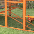 Load image into Gallery viewer, Wooden Chicken Coop Run for 6-10 Chickens, Hen House, Poultry Cage Add-On with Storage, Perches, 141.75" x 48" x 61", Orange