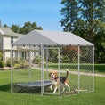 Charger l'image dans la visionneuse de la galerie, Outdoor Dog Kennel Dog Run with Water and UV Resistant Cover for Small and Medium Sized Pets, 6.6' x 6.6' x 6.6', Silver