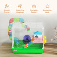 Charger l'image dans la visionneuse de la galerie, 18"L Hamster Cage, Small Animal House, 2-Level Rat Gerbil Haven with Tunnel Tube System, Exercise Wheel, Water Bottle, Food Dish, Ramp, Green