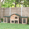 Load image into Gallery viewer, Large Rabbit Hutch Outdoor Wooden Guinea Pig Hutch with Run, 2 Storey Bunny House 210 x 45.5 x 84.5 cm