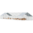 Charger l'image dans la visionneuse de la galerie, Metal Chicken Coop, Walk-in Large Chicken Run, Poultry Cage for 36-50 Hen, Duck, Rabbit with Water- and UV-Protection Cover, for Backyard, Garden, 39.4' x 9.8' x 6.4'