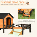 Load image into Gallery viewer, PawHut Outdoor Dog House with Porch, Wooden Dog Kennel with Water-resistant Asphalt Roof, Ladders, Fencing, Window, for Small and Medium Dog, Natural