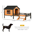Load image into Gallery viewer, PawHut Outdoor Dog House with Porch, Wooden Dog Kennel with Water-resistant Asphalt Roof, Ladders, Fencing, Window, for Small and Medium Dog, Natural