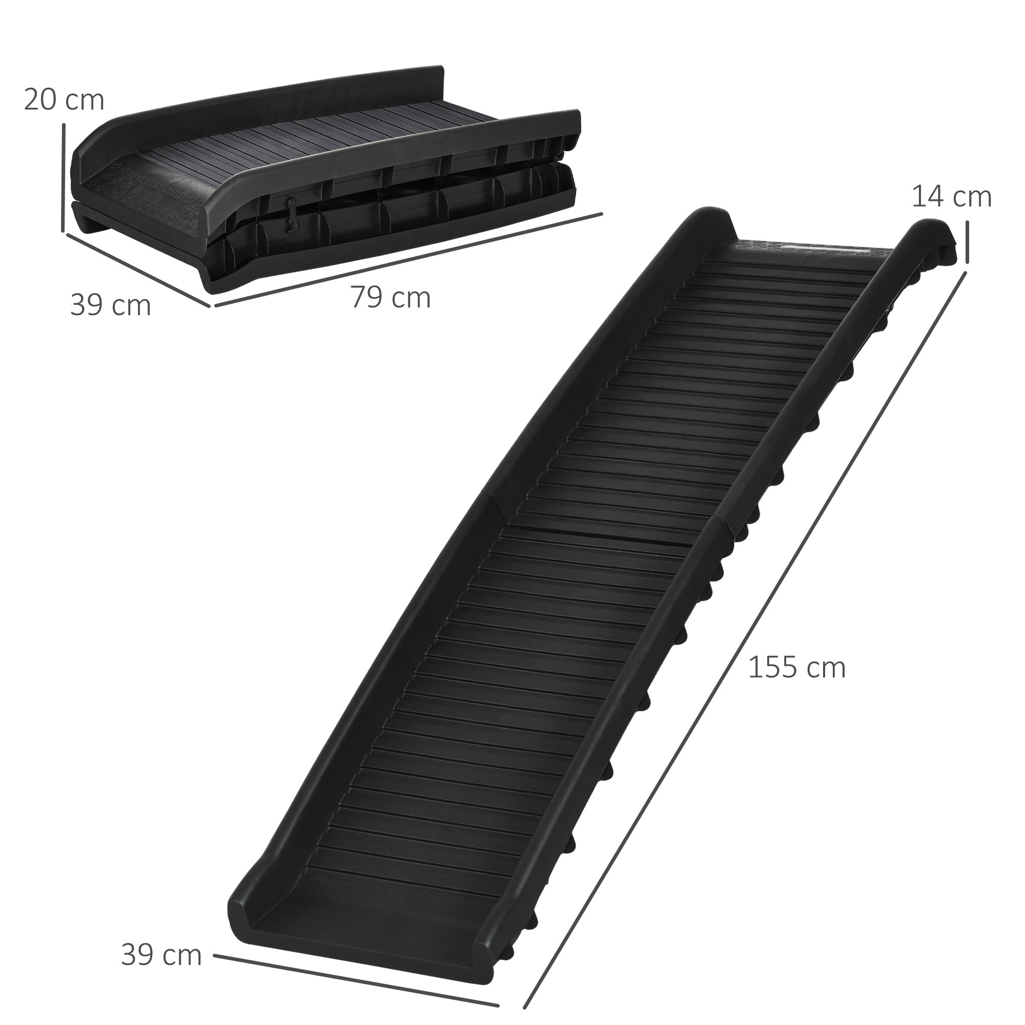 Foldable Pet Ramp Dog Car Ramp for SUVs, Cars - Black