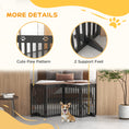 Load image into Gallery viewer, Freestanding Pet Gate 4 Panel Dog Barrier Folding Safety Fence with Support Feet up to 80.25" Long 29.5" Tall for Doorway Stairs Black
