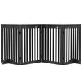 Load image into Gallery viewer, Freestanding Pet Gate 4 Panel Dog Barrier Folding Safety Fence with Support Feet up to 80.25" Long 29.5" Tall for Doorway Stairs Black