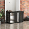 Load image into Gallery viewer, Freestanding Pet Gate 4 Panel Dog Barrier Folding Safety Fence with Support Feet up to 80.25" Long 29.5" Tall for Doorway Stairs Black