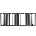 Load image into Gallery viewer, Freestanding Pet Gate 4 Panel Dog Barrier Folding Safety Fence with Support Feet up to 80.25" Long 29.5" Tall for Doorway Stairs Black