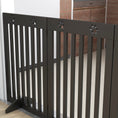 Load image into Gallery viewer, Freestanding Pet Gate 4 Panel Dog Barrier Folding Safety Fence with Support Feet up to 80.25" Long 29.5" Tall for Doorway Stairs Black