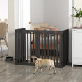 Load image into Gallery viewer, Freestanding Pet Gate 4 Panel Dog Barrier Folding Safety Fence with Support Feet up to 80.25" Long 29.5" Tall for Doorway Stairs Black