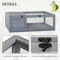 Load image into Gallery viewer, Wood Tortoise House Indoor Outdoor Turtle Habitat Reptile Cage for Lizards, Geckos, 35.8" x 23.8" x 12.6", Grey