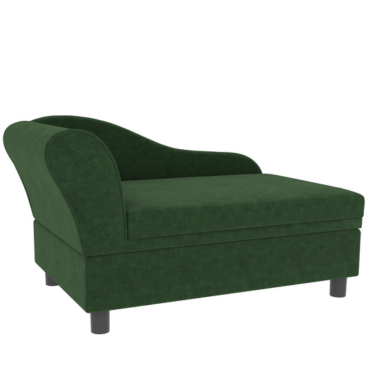 PawHut Luxury Fancy Dog Bed for Small Dogs with Hidden Storage, Small Dog Couch with Soft 2" Foam, Dog Sofa Bed, Cushy Dog Bed, Modern Pet Furniture for Puppies and Little Breeds, Green
