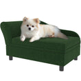 Load image into Gallery viewer, PawHut Luxury Fancy Dog Bed for Small Dogs with Hidden Storage, Small Dog Couch with Soft 2" Foam, Dog Sofa Bed, Cushy Dog Bed, Modern Pet Furniture for Puppies and Little Breeds, Green