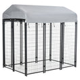 Load image into Gallery viewer, 6' x 4' x 6' Large Outdoor Dog Kennel Run Steel Fence with UV-Resistant Oxford Cloth Roof & Secure Lock