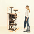 Load image into Gallery viewer, 63" Cat Tree, Cat Tower for Indoor Cats with Scratching Posts, Cat Condos, Bed, Platforms, Ramp, Toy Ball, Cat Activity Center, Light Brown