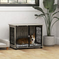 Load image into Gallery viewer, Dog Crate Furniture, Dog Cage End Table with Large Top, Soft Washable Cushion, Lockable Front Door, Wire Mesh Ventilation, Indoor Pet Crate for Medium Sized, 80 x 56 x 63cm - Grey