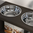 Load image into Gallery viewer, PawHut Large Elevated Dog Bowls with Storage Cabinet Containing Large 37L Capacity, Raised Dog Bowl Stand Pet Food Bowl Dog Feeding Station, Espresso