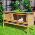 Load image into Gallery viewer, PawHut Wooden Rabbit Hutch Bunny Cage with Openable Waterproof Roof, No Leak Tray Sturdy Fir Wood Build for Indoor/Outdoor