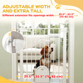Load image into Gallery viewer, 30"-32" Extra Wide Pet Gate with Small Door, 35"H Dog Gate with Safety Gate Barrier, Stair Pressure Fit, Auto Close, Double Locking, for Doorways, Hallways, White