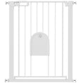 Load image into Gallery viewer, 30"-32" Extra Wide Pet Gate with Small Door, 35"H Dog Gate with Safety Gate Barrier, Stair Pressure Fit, Auto Close, Double Locking, for Doorways, Hallways, White