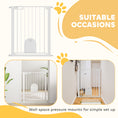 Load image into Gallery viewer, 30"-32" Extra Wide Pet Gate with Small Door, 35"H Dog Gate with Safety Gate Barrier, Stair Pressure Fit, Auto Close, Double Locking, for Doorways, Hallways, White