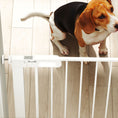 Load image into Gallery viewer, 30"-32" Extra Wide Pet Gate with Small Door, 35"H Dog Gate with Safety Gate Barrier, Stair Pressure Fit, Auto Close, Double Locking, for Doorways, Hallways, White