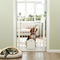 Load image into Gallery viewer, 30"-32" Extra Wide Pet Gate with Small Door, 35"H Dog Gate with Safety Gate Barrier, Stair Pressure Fit, Auto Close, Double Locking, for Doorways, Hallways, White