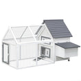 Load image into Gallery viewer, PawHut 65" Chicken Coop Wooden with Detachable Run, Outdoor Chicken House Poultry Cage Hen with Nesting Box, Removable Tray, Roosting Bars, Ramp, for Garden Backyard, Gray