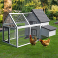 Load image into Gallery viewer, Chicken Coop with Run Wooden Hen House Pet Poultry Coops Cages Small Animal Outdoor Pen with Nesting Box 166 x 124 x 112cm
