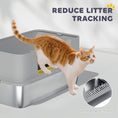 Load image into Gallery viewer, Stainless Steel Cat Litter Box, XL High Sided Cat Litter Box with Scoop, Anti Leakage & Easy to Clean, Pet Toilet for Big Kittens, 24" x 16" x 12", Grey