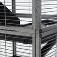 Load image into Gallery viewer, PawHut Metal Small Animal Cage Rolling Big Ferret Cage, Chinchilla Cage, Sugar Glider Cage, with Hammock & 4 Tiers, Removable Tray, Gray
