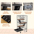 Load image into Gallery viewer, Small Animal Cage with Wheels Pet Home for Chinchillas Ferrets Kittens, with Hammock, 4 Platforms, Removable Tray, Silver