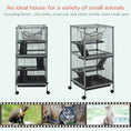 Load image into Gallery viewer, PawHut Metal Small Animal Cage Rolling Big Ferret Cage, Chinchilla Cage, Sugar Glider Cage, with Hammock & 4 Tiers, Removable Tray, Gray