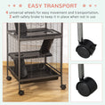 Load image into Gallery viewer, PawHut Metal Small Animal Cage Rolling Big Ferret Cage, Chinchilla Cage, Sugar Glider Cage, with Hammock & 4 Tiers, Removable Tray, Gray
