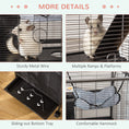 Load image into Gallery viewer, PawHut Metal Small Animal Cage Rolling Big Ferret Cage, Chinchilla Cage, Sugar Glider Cage, with Hammock & 4 Tiers, Removable Tray, Gray