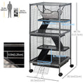 Load image into Gallery viewer, 4-Tier Rolling Small Animal Cage, Deluxe Guinea Pig Cage, Ferret Cage for Mink Chinchilla Kitten Rabbit, Small Pet Play House with Hammock Platform, Ramp, Removable Tray, Silver Grey
