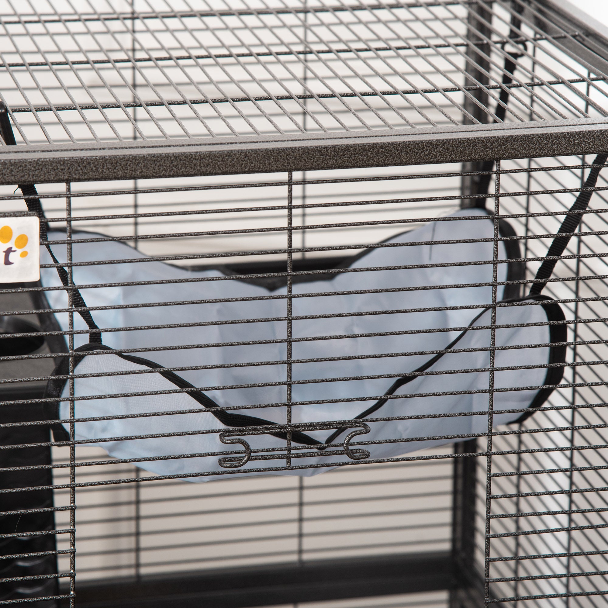 4-Tier Rolling Small Animal Cage, Deluxe Guinea Pig Cage, Ferret Cage for Mink Chinchilla Kitten Rabbit, Small Pet Play House with Hammock Platform, Ramp, Removable Tray, Silver Grey