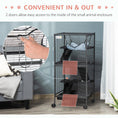 Load image into Gallery viewer, PawHut Metal Small Animal Cage Rolling Big Ferret Cage, Chinchilla Cage, Sugar Glider Cage, with Hammock & 4 Tiers, Removable Tray, Gray