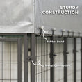 Load image into Gallery viewer, 8' x 4' x 6' Outdoor Dog Kennel, Welded Wire Dog Kennel Outside Run with 360° Rotating Bowls, Waterproof & UV Resistant Cover, for S&M&L Breeds, Chickens, Ducks, Sliver