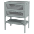 Load image into Gallery viewer, PawHut 3-Tier Wooden Hamster Cage Mice and Rat Cage Small Animals Hutch with Openable Top, Front Door, Storage Shelf, Gray