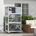 Load image into Gallery viewer, 66"H Catio on Brake Wheel, Indoor Outdoor Cat Enclosure Cage with Weatherproof Roof Hammock Multiple Platforms Resting Condo Ramps Lockable Doors, for 1-3 Cats, Grey