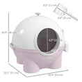 Load image into Gallery viewer, Cat Litter Box with Lid, Enclosed Kitty Litter Box with Scoop, Leaking Sand Pedal, Top Handle, Pink