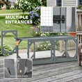 Load image into Gallery viewer, Cat Tunnel, Wooden Catio Outdoor Cat Enclosure with 2 Doors and Extendable Design, Wall-Mounted Pet Run for Indoor/Outdoor Use, Grey