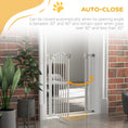 Load image into Gallery viewer, Pressure Fit Dog Stair Gate No Drilling Safety Gate Auto Close for Doorways, Hallways, 74-80cm Adjustable, 78cm Tall, White